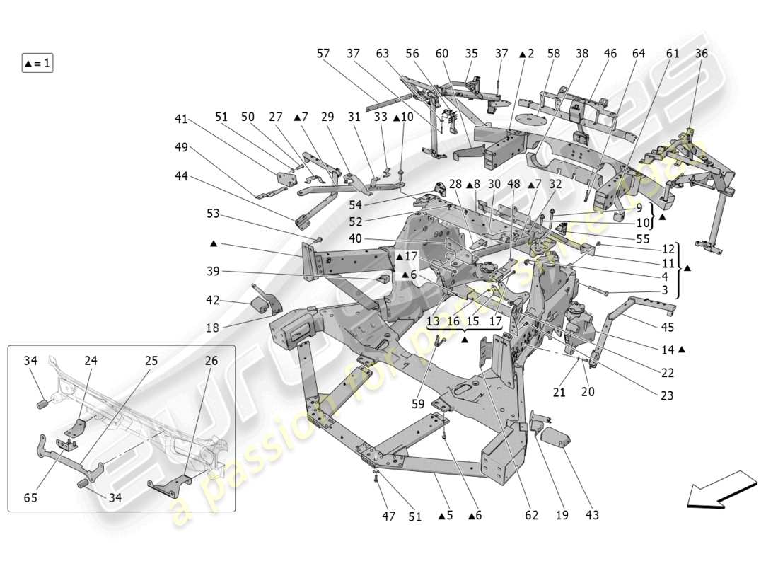 a part diagram from the maserati mc20 parts catalogue