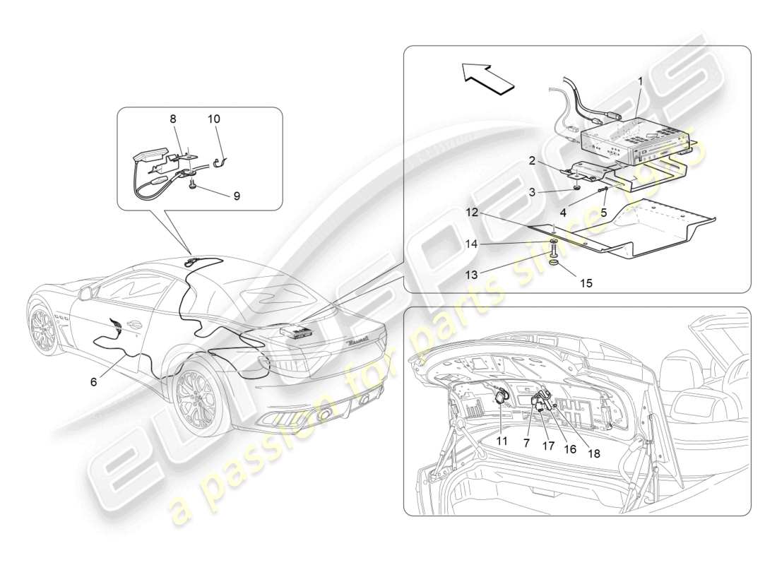 a part diagram from the maserati grancabrio mc (2013) parts catalogue