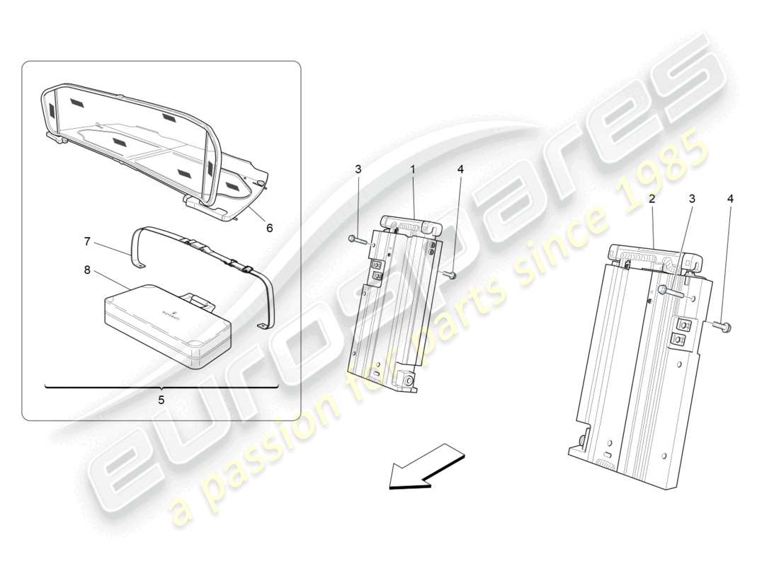 a part diagram from the maserati grancabrio parts catalogue