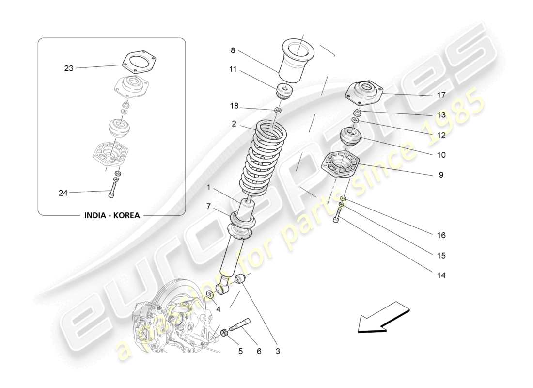 a part diagram from the maserati granturismo mc stradale (2012) parts catalogue