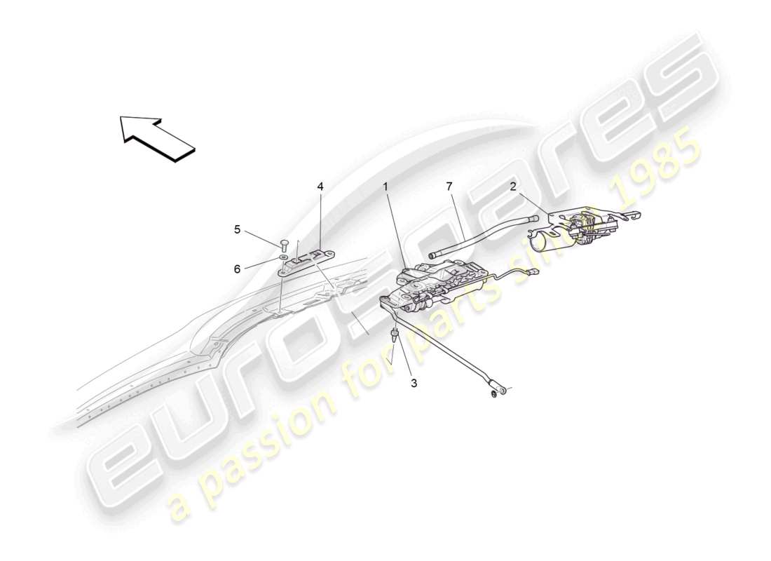 a part diagram from the maserati grancabrio parts catalogue