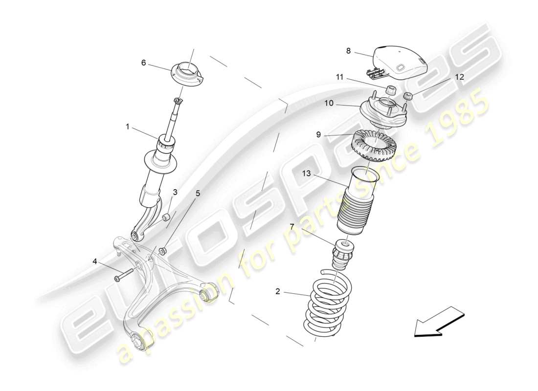 a part diagram from the maserati quattroporte m156 (2017 onwards) parts catalogue