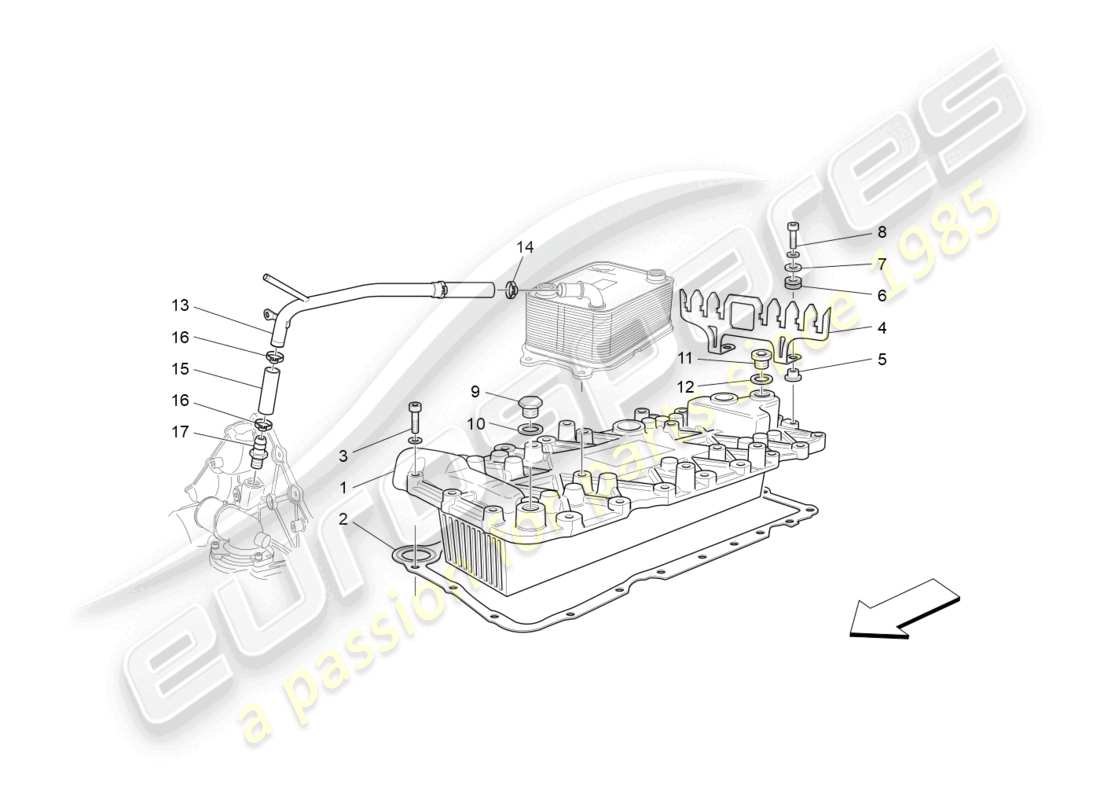 a part diagram from the maserati grancabrio parts catalogue