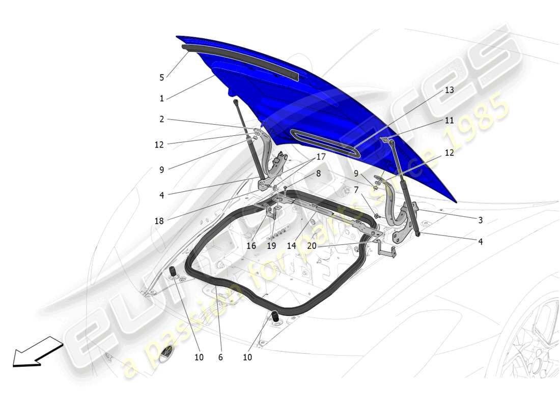 a part diagram from the maserati mc20 parts catalogue