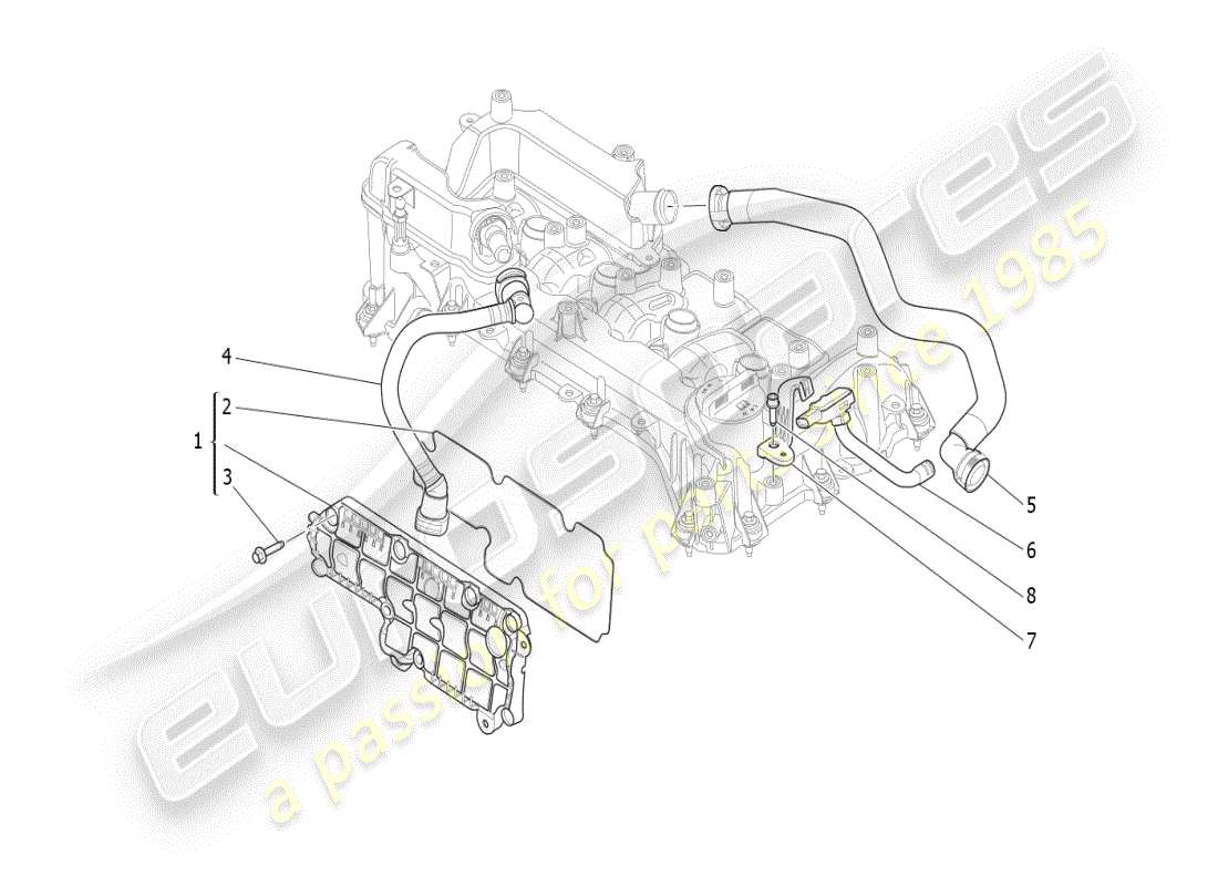 a part diagram from the maserati ghibli (2017 onwards) parts catalogue