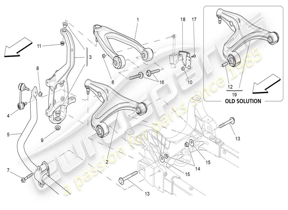 a part diagram from the maserati ghibli (2017 onwards) parts catalogue