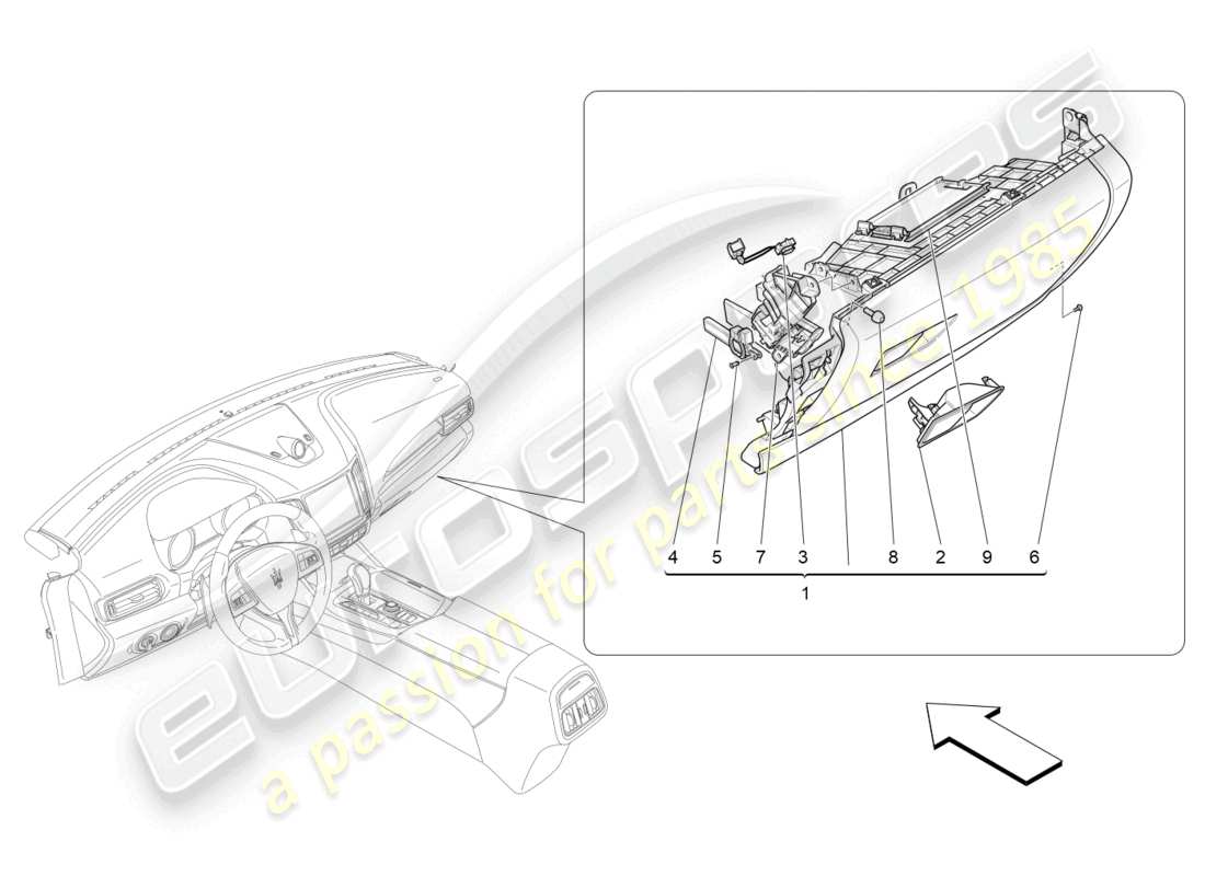 a part diagram from the maserati levante modena (2022) parts catalogue