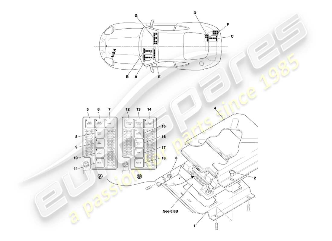 a part diagram from the aston martin db7 vantage (2004) parts catalogue