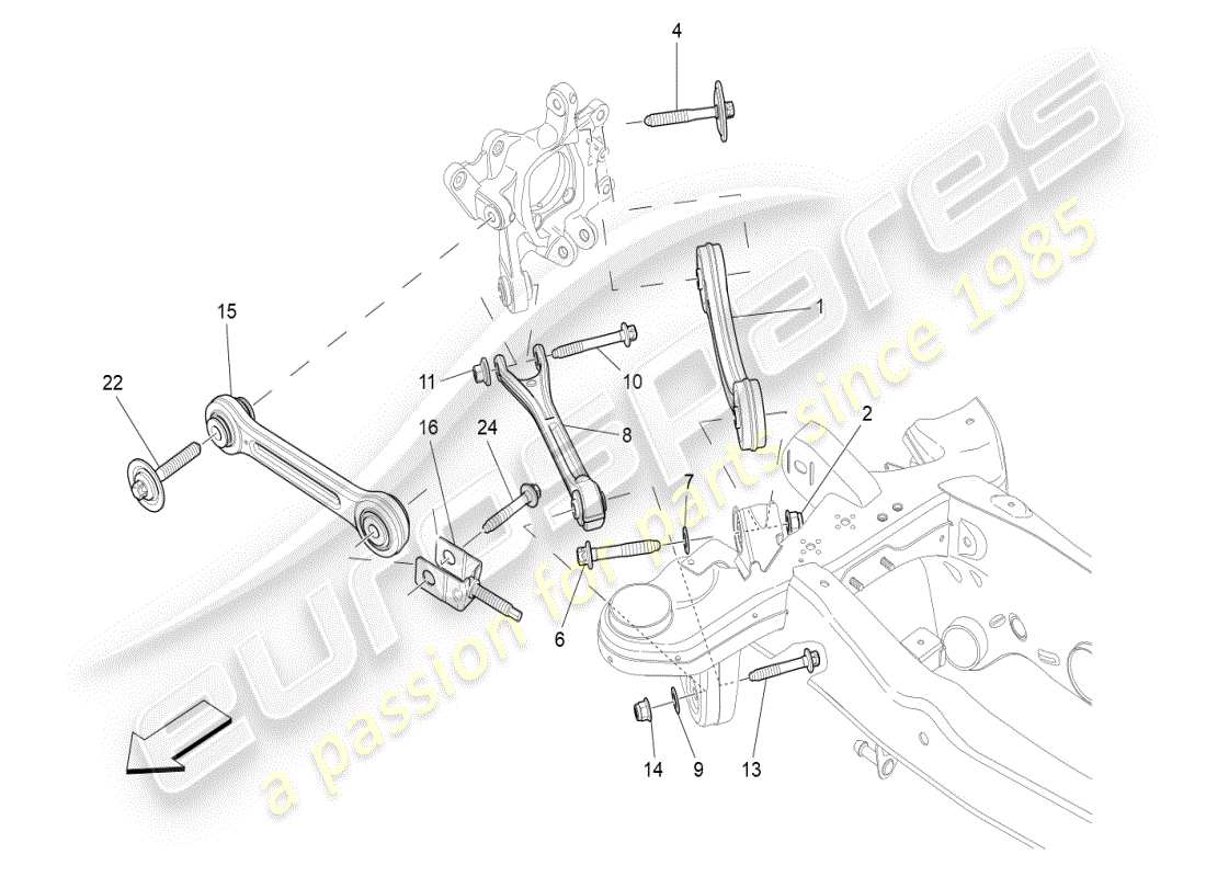 a part diagram from the maserati ghibli (2017 onwards) parts catalogue