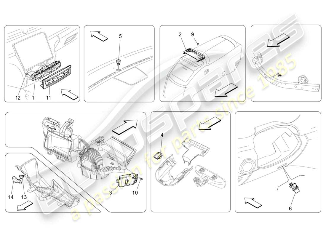 a part diagram from the maserati quattroporte m156 (2017 onwards) parts catalogue