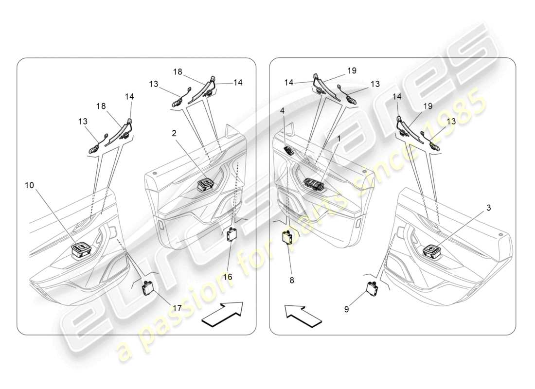 a part diagram from the maserati levante (2020) parts catalogue
