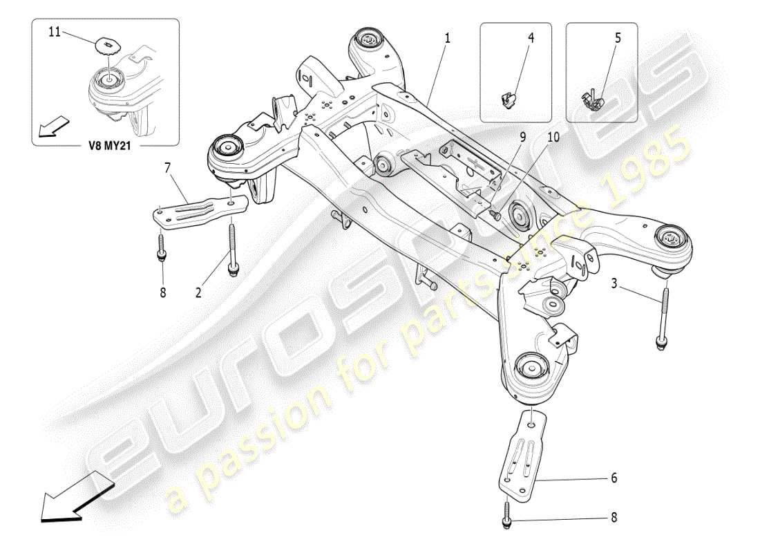a part diagram from the maserati ghibli (2017 onwards) parts catalogue