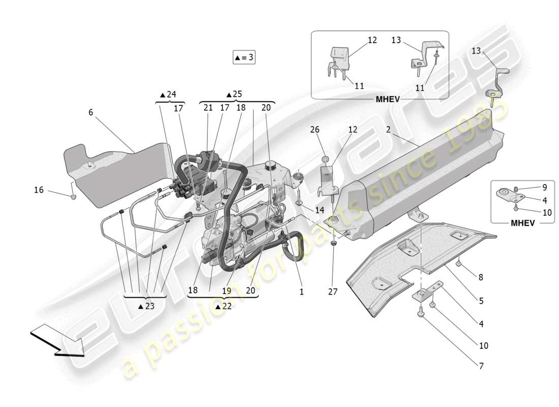 a part diagram from the maserati grecale parts catalogue