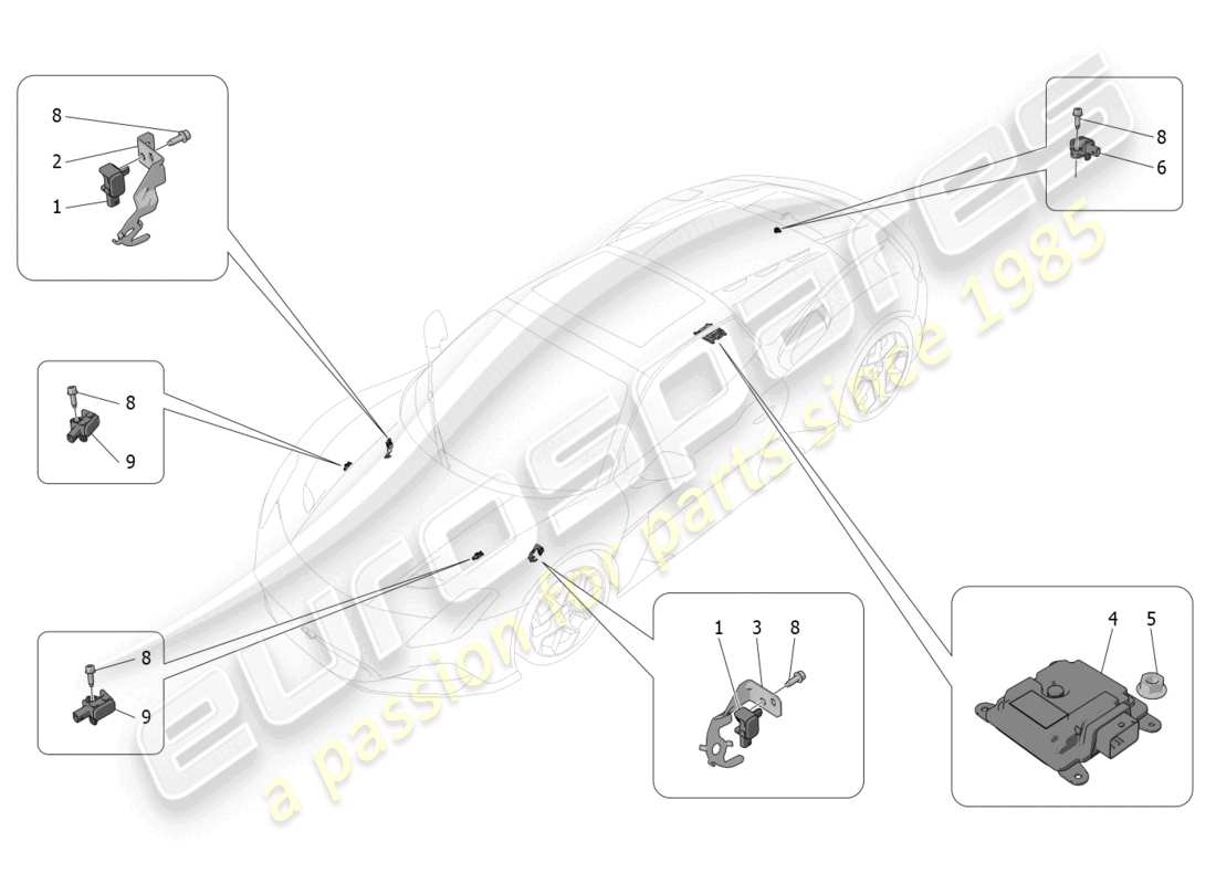 a part diagram from the maserati mc20 parts catalogue