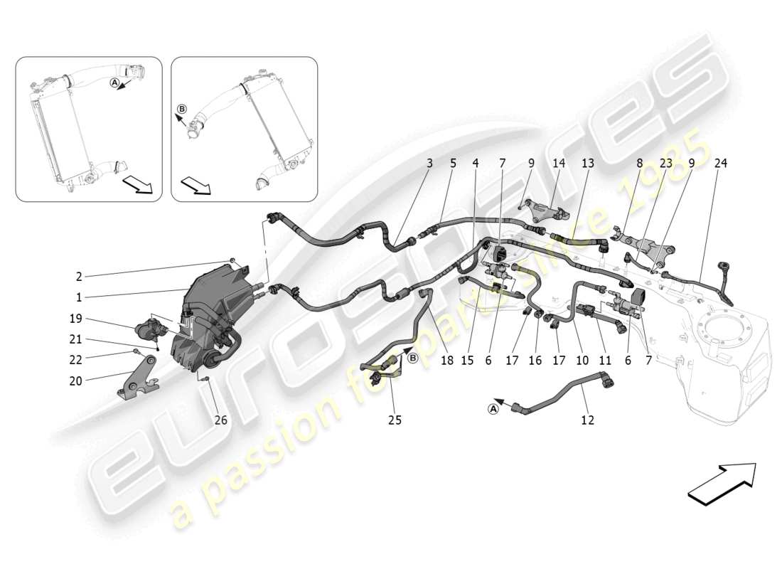 a part diagram from the maserati mc20 parts catalogue