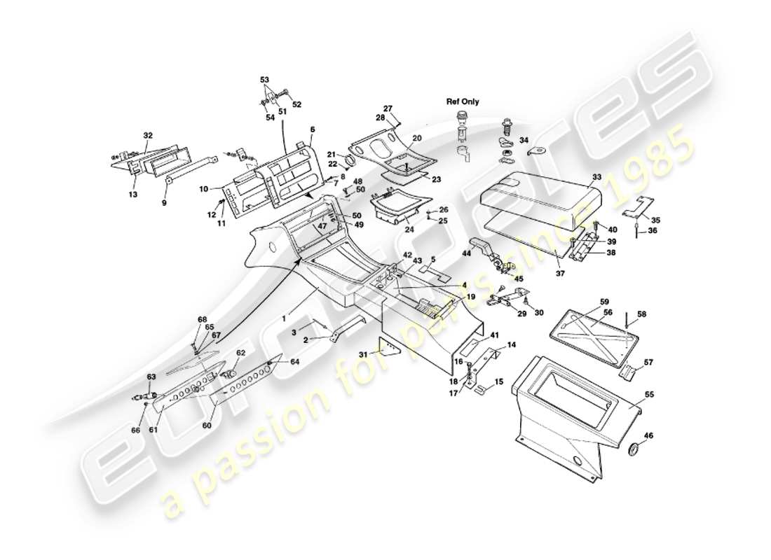a part diagram from the aston martin v8 coupe parts catalogue