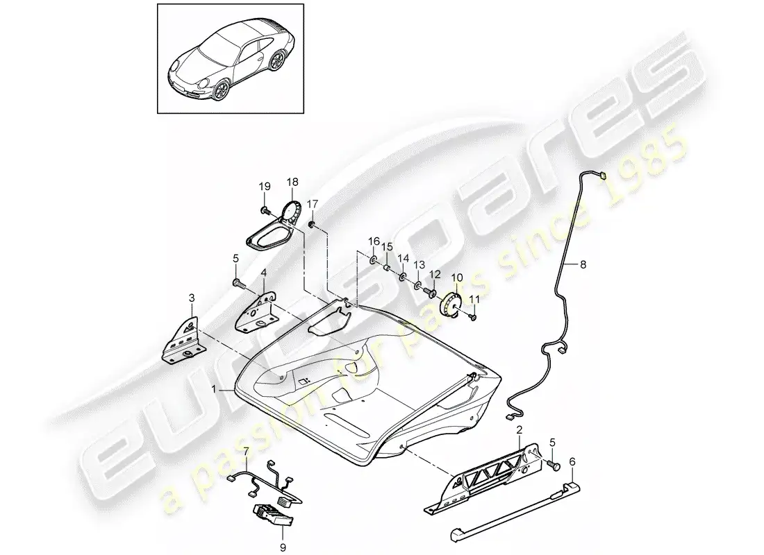 porsche 2012 (997-2) seat parts diagram