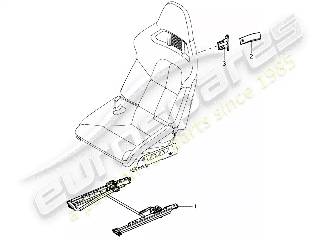 porsche 2011 (997-2 gt3) seat parts diagram