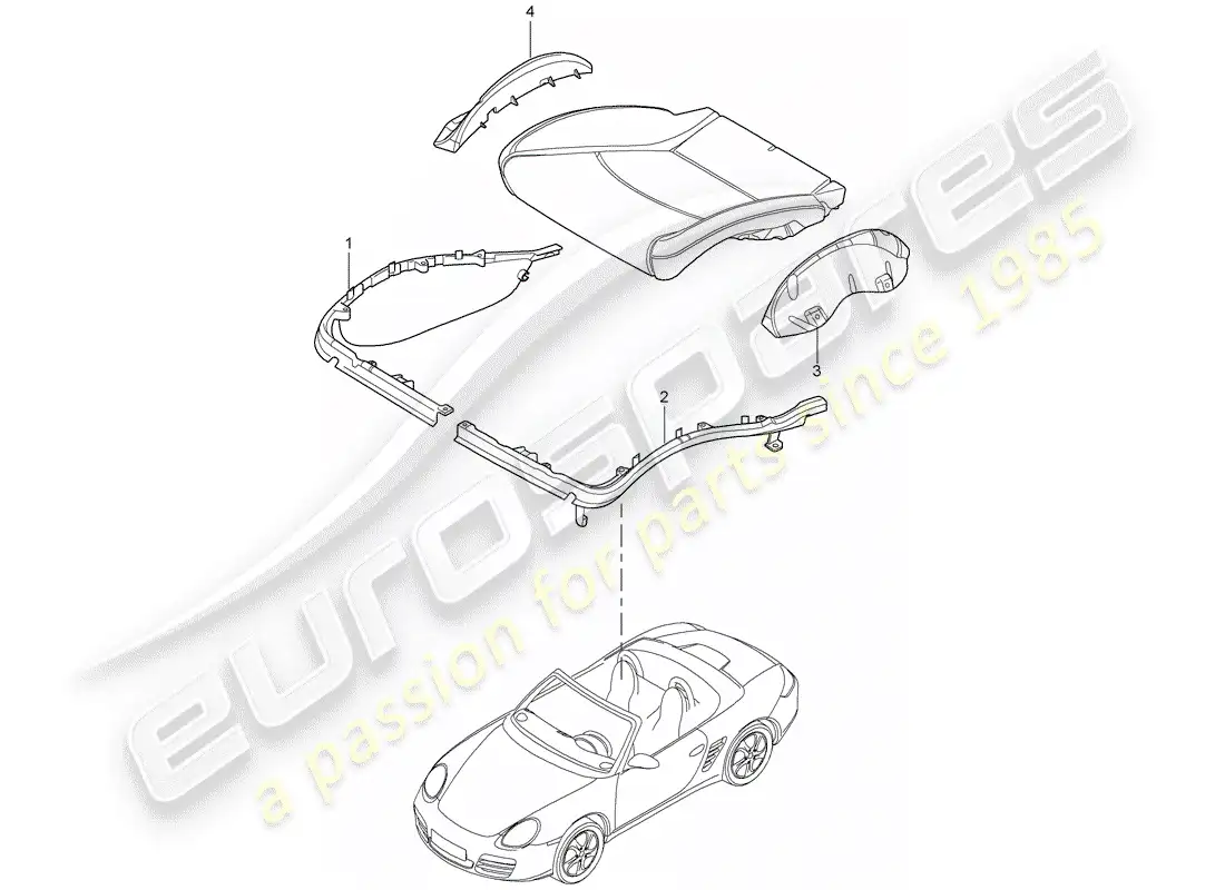 porsche 2010 (987 boxster) cushion carrier parts diagram