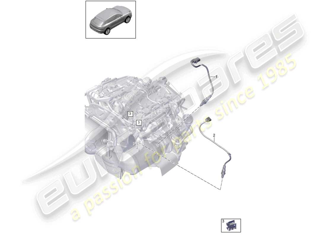 porsche 2021 (macan) lambda probe temperature sensor parts diagram