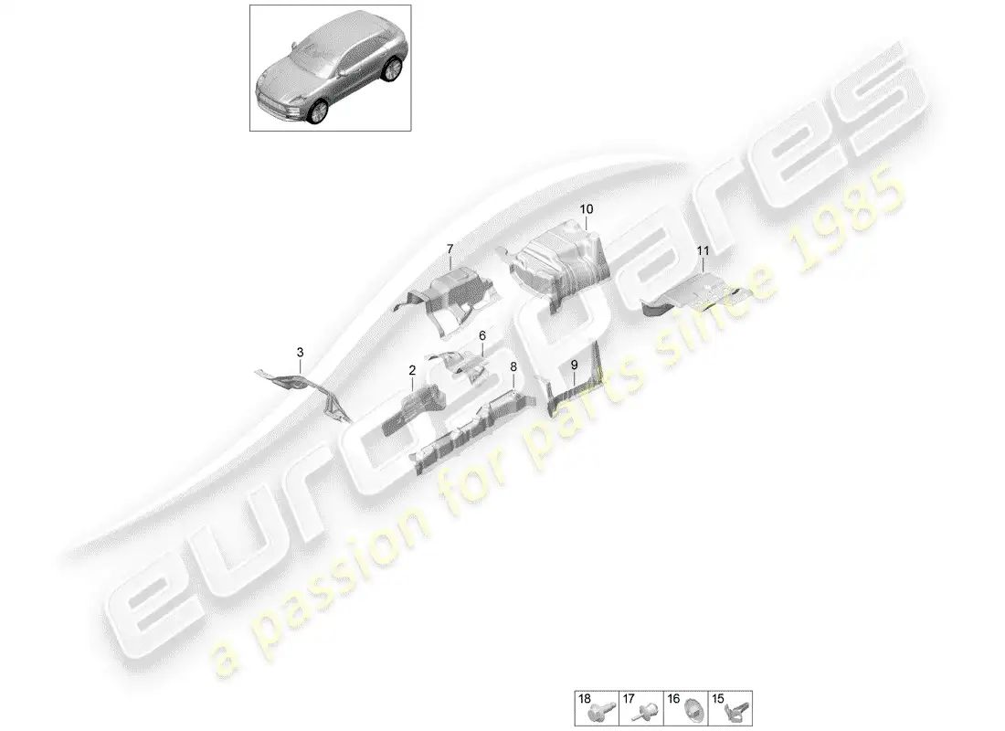porsche 2020 (macan) lining part diagram