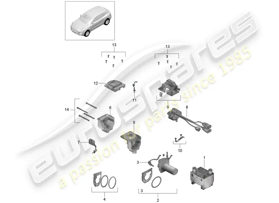 porsche 2014 (macan) additional heater parts diagram