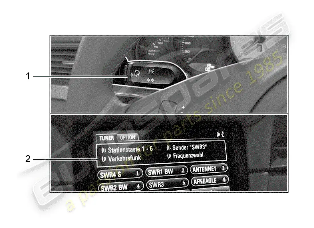 porsche 2017 (tequipment 98x/99x) language selection parts diagram