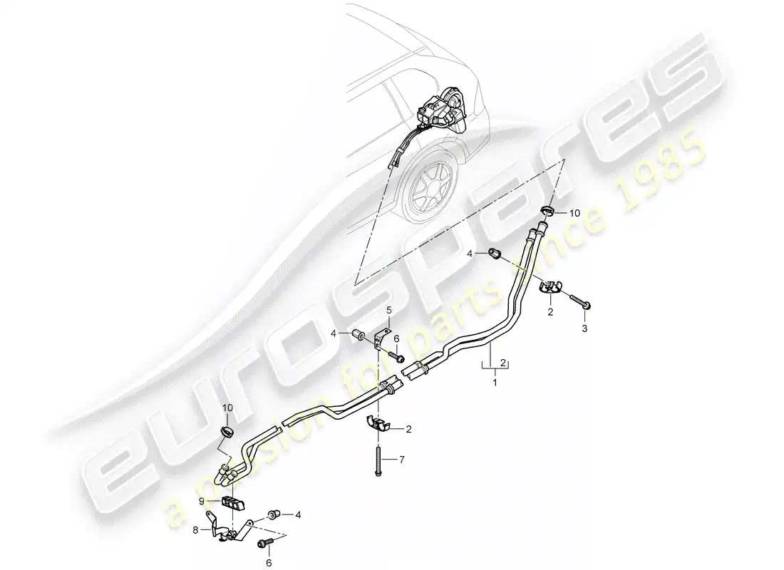 porsche 2004 (cayenne e1 9pa) water tube parts diagram