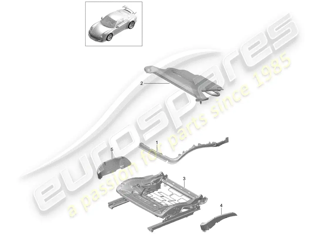 porsche 2017 (991-2 r/gt3/rs) padding for seat parts diagram
