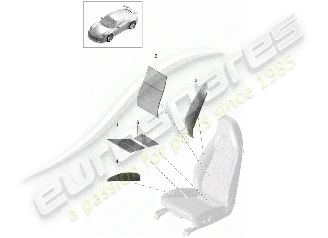 porsche 2017 (991-2 r/gt3/rs) heater element parts diagram