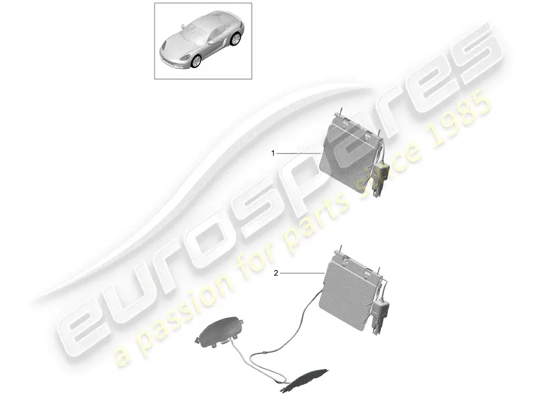 porsche 2020 (718 cayman) lumbar support parts diagram