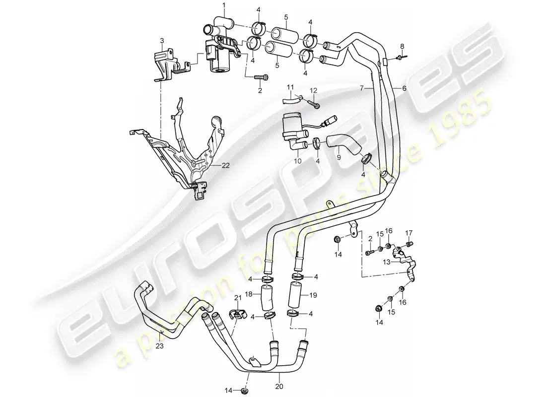 porsche 2005 (cayenne e1 9pa) heater part diagram