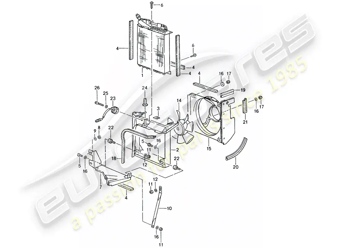 porsche 1997 (993) capacitor - fan parts diagram