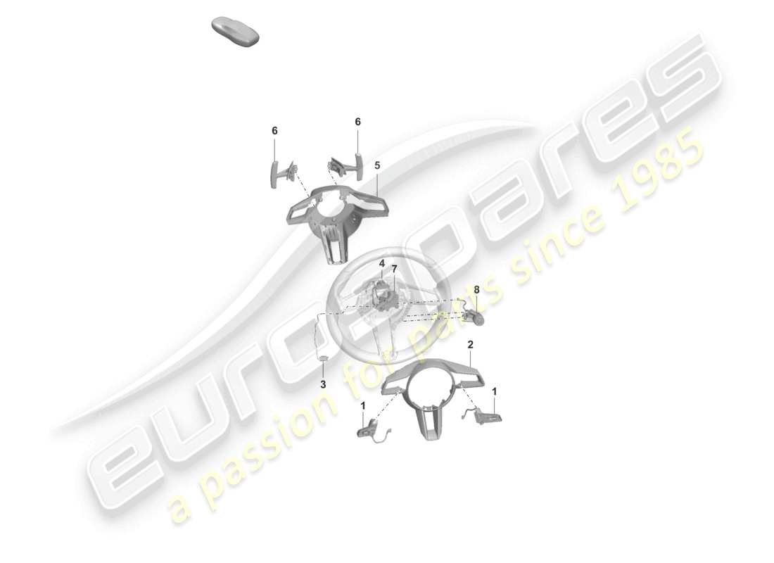 porsche 2026 (cayenne e3 pa) steering wheel individual parts part diagram