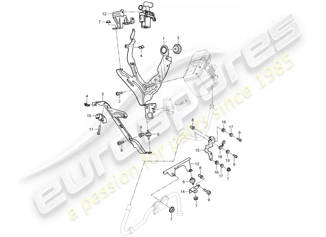 porsche 2004 (cayenne e1 9pa) bracket parts diagram