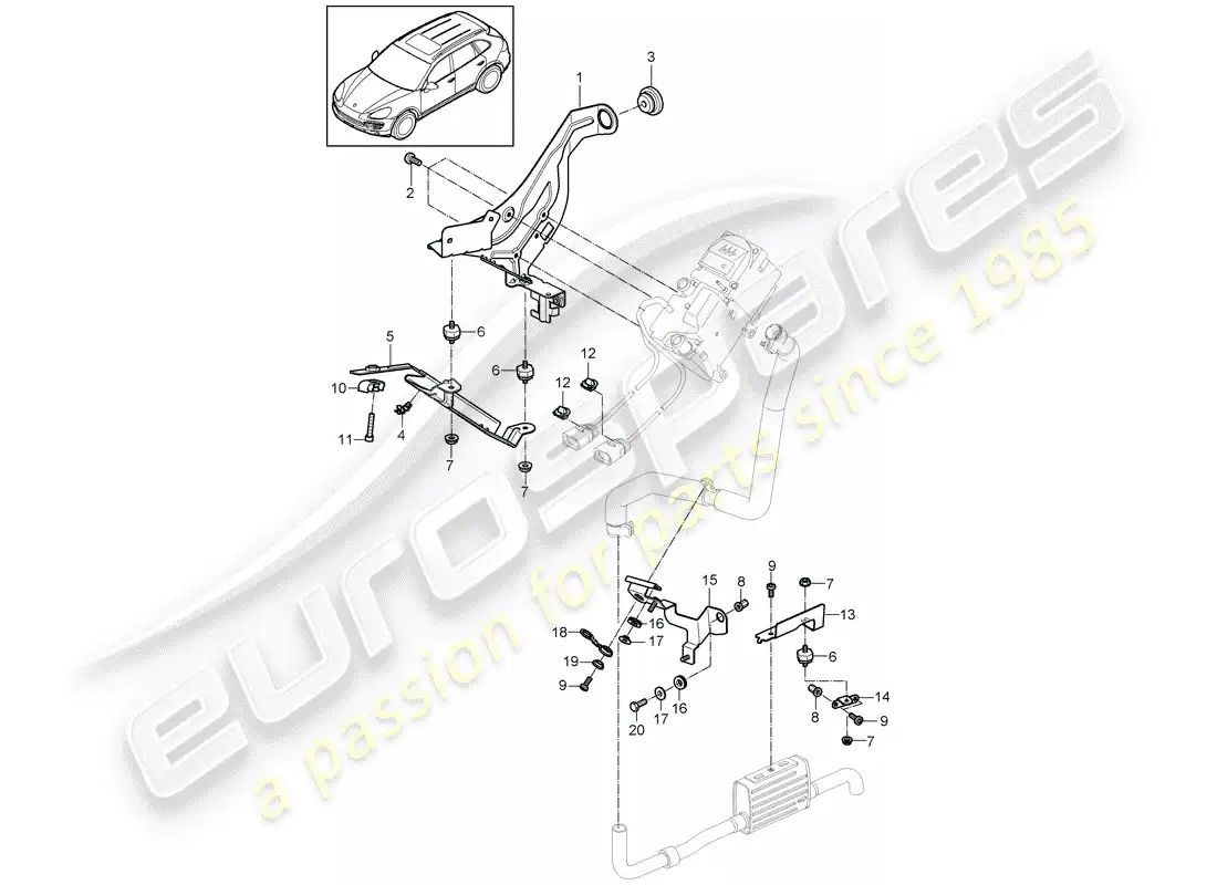 porsche 2014 (cayenne e2 92a) bracket parts diagram