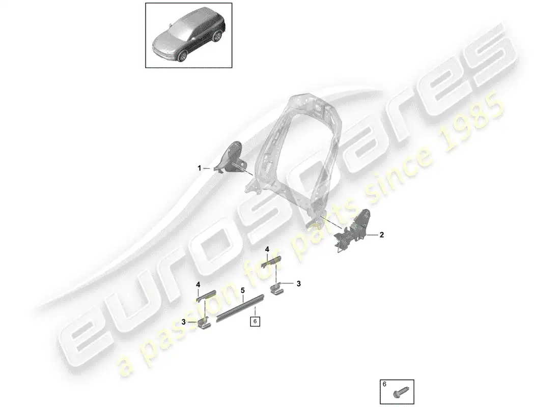 porsche 2018 (cayenne e3 9ya/9yb) seat parts diagram