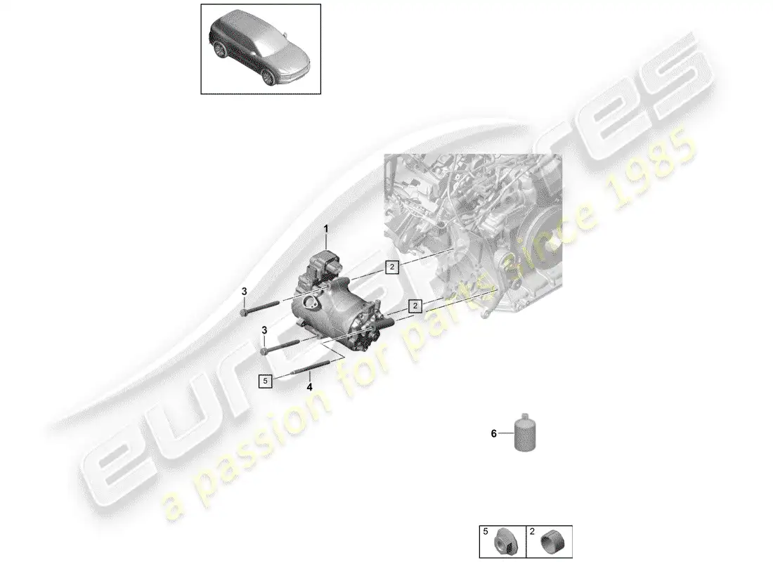 porsche 2018 (cayenne e3 9ya/9yb) compressor parts diagram