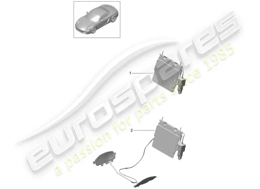 porsche 2013 (981 boxster) lumbar support parts diagram