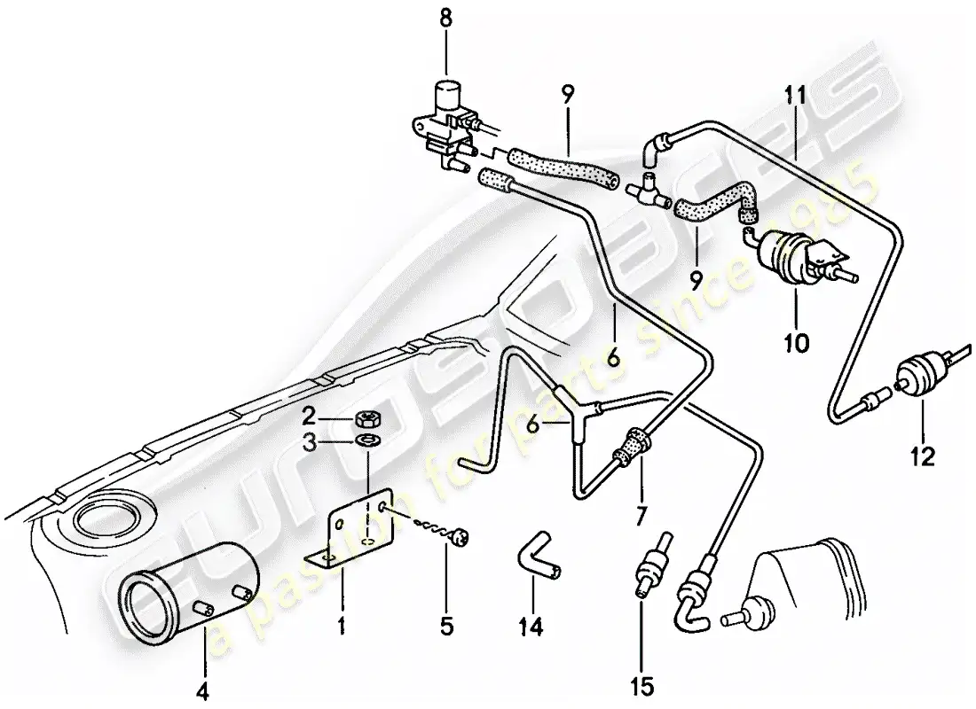 porsche 1986 (924s) vacuum control parts diagram