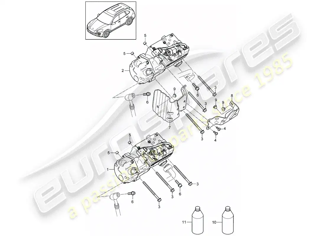 porsche 2014 (cayenne e2 92a) compressor parts diagram