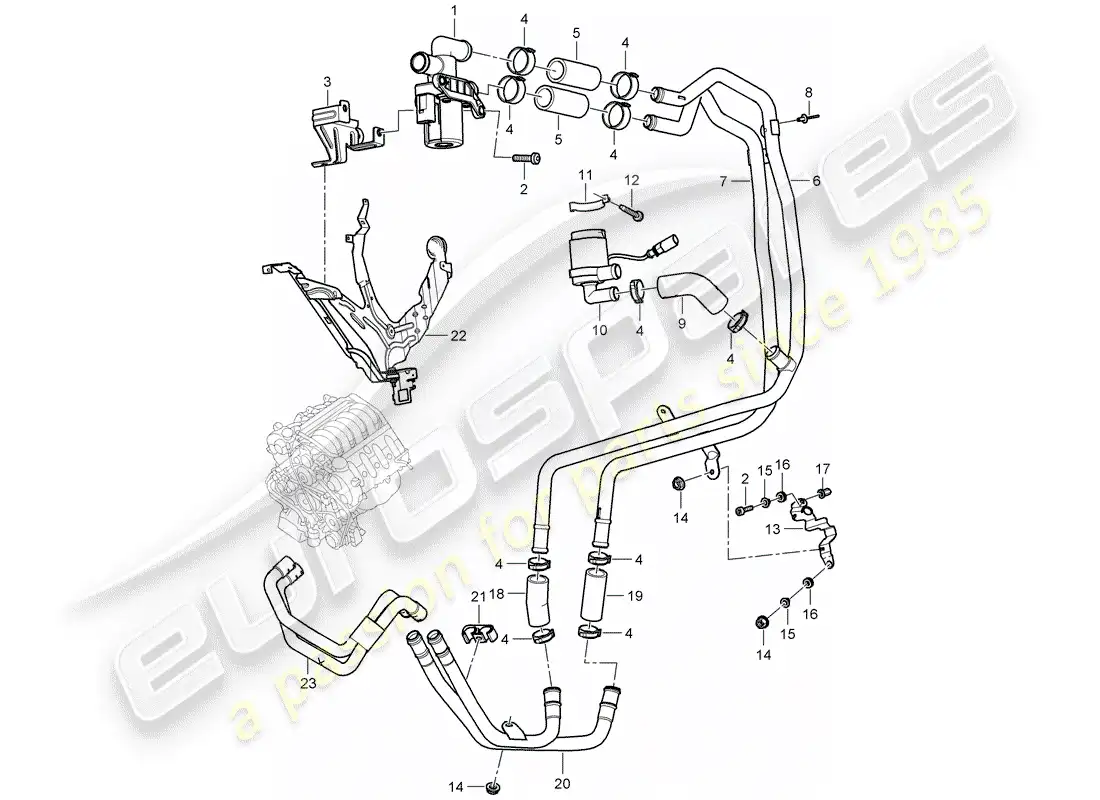 porsche 2009 (cayenne e1 9pa) heater part diagram
