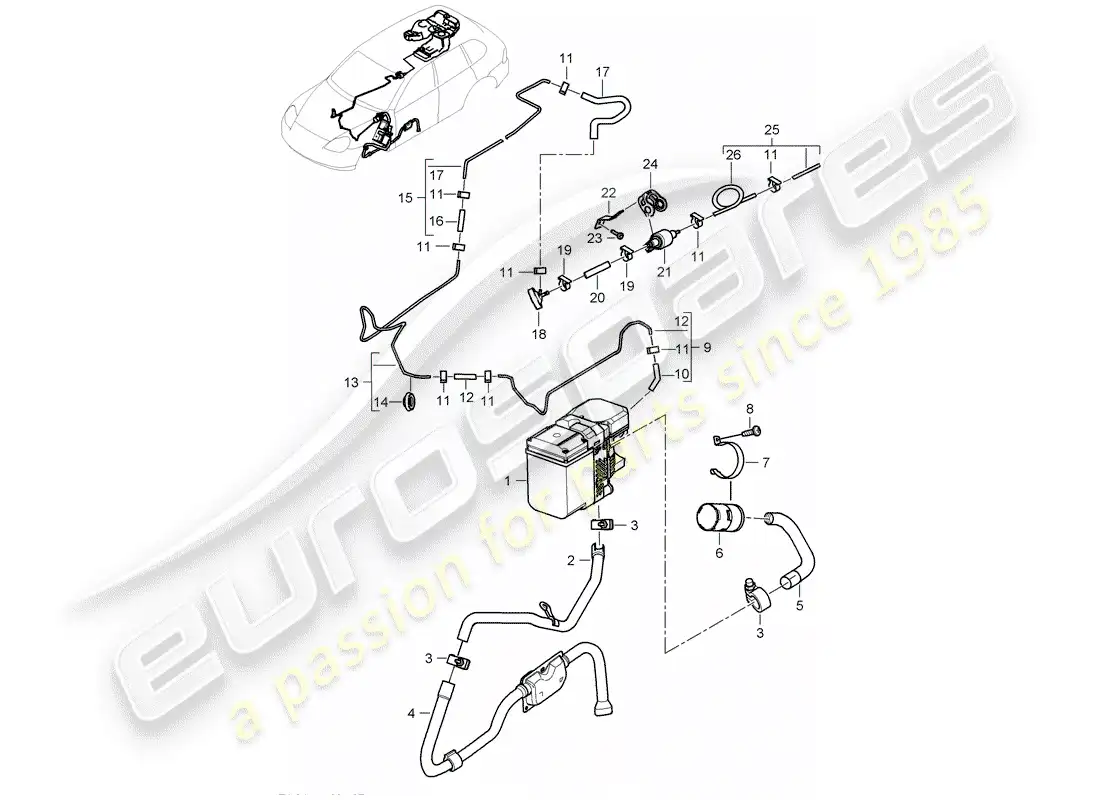 porsche 2004 (cayenne e1 9pa) additional heater parts diagram