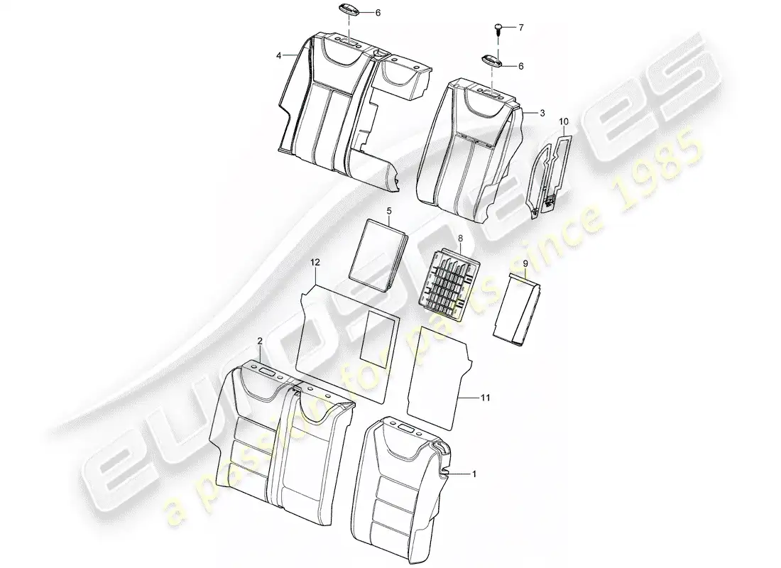 porsche 2010 (cayenne e1 9pa) foam part parts diagram