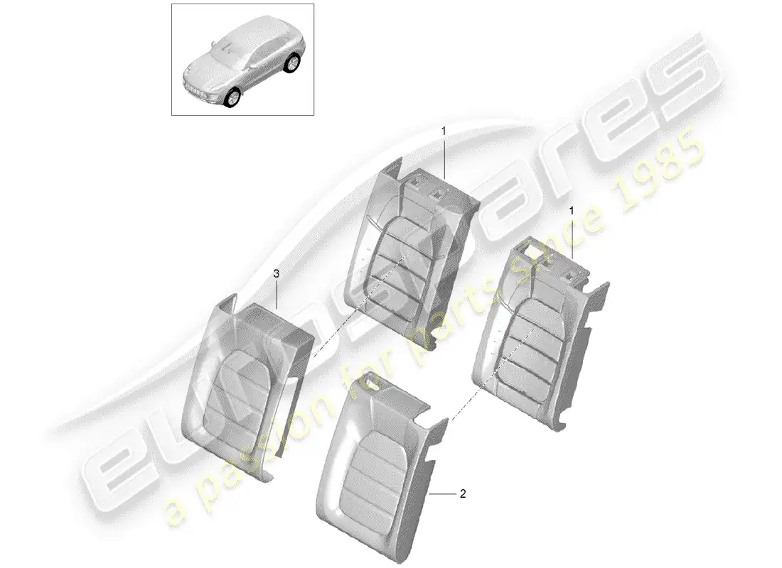 porsche 2018 (macan) foam part parts diagram