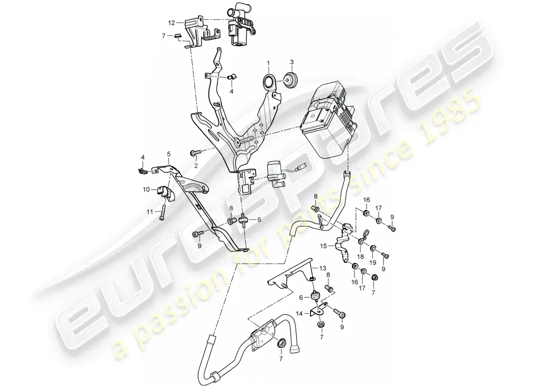porsche 2008 (cayenne e1 9pa) bracket parts diagram