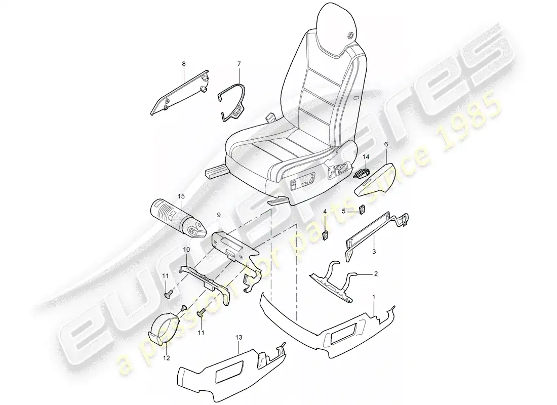 porsche 2010 (cayenne e1 9pa) trims parts diagram