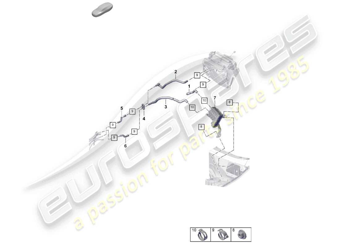 porsche 2024 (cayenne e3 pa) heater rhd high-temperature circuit high-voltage heating (ptc) for vehicles with hybrid drive part diagram