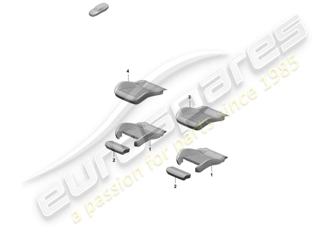 porsche 2025 (taycan 9j1-2) foam part seat cover sports seat part diagram
