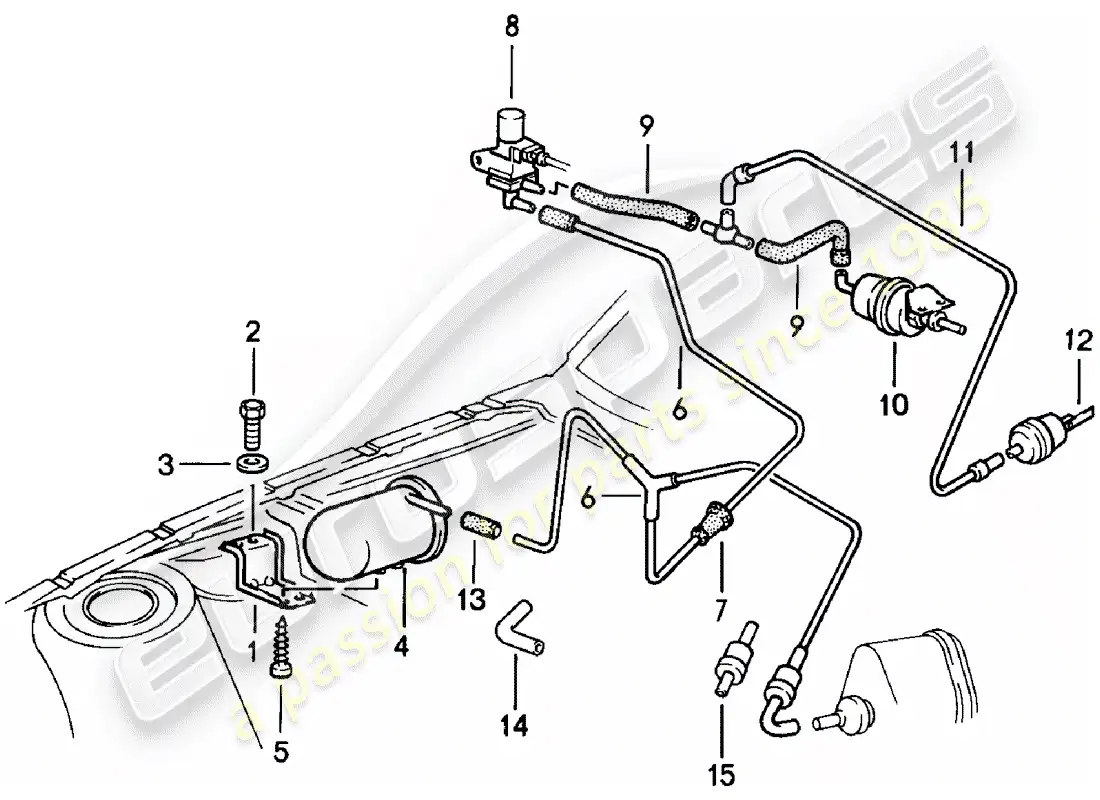 porsche 1980 (924) vacuum line - f 92-cn402 198>> - f 93-cn100 306>> parts diagram